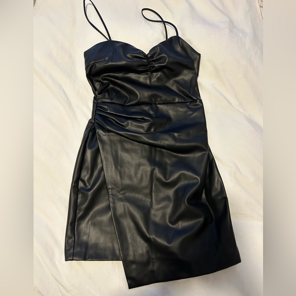 Zara leather mini dress